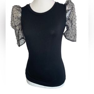 Polka Dot Flare Short Sleeve Top